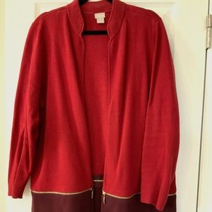 Chico’s Women’s Long Sleeve Shades of Burgundy/Maroon Cardigan Size 4